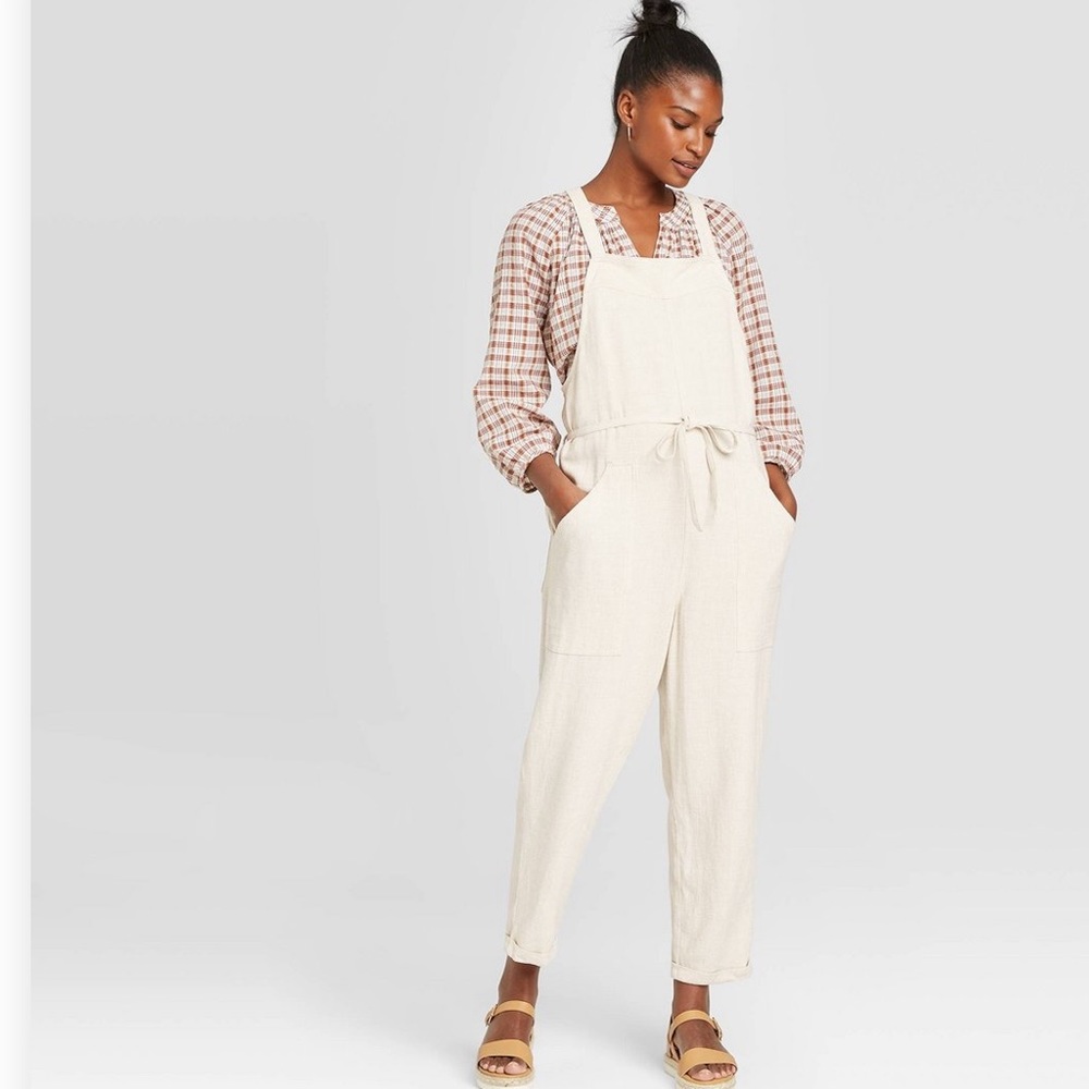 Belted linen overalls, Universal Thread, NWOT